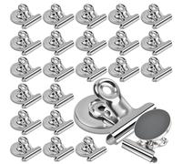 MIN CI 24 Pack Strong Magnetic Clips, Neodymium Magnet Clips for Refrigerator Silver, Magnetic Clips for Whiteboard, Office, and Kitchen Use - Durable & Sturdy