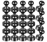 MIN CI 24 Pack Strong Magnets, 12x16mm Black Fridge Magnet White Board Magnet Magnetic Push Pins Neodymium Magnete Round Small Magnets for Crafts, Curtain Magnete, Magnetic Clips, Office Magneten