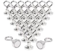 MIN CI 30 Pack Neodymium Magnetic Hooks, 22lbs Pull Force, Extra Strong 16mm Hooks for Cruise Cabins