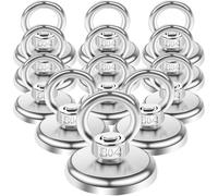 MIN CI 36mm Neodymium Magnets, Heavy Duty 55kg(120lbs) Round Magnet Fishing, Rare Earth Magnets Industrial Magnet with Eye, 12Pack