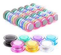 MIN CI 70Pack Small Magnets Whiteboards, 7 Colors Fridge Magnets Mini, Colourful Round Magnets, Magnets for Magnetic Board, Cute Magnets for Crafts Ø 30mm