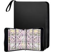 MIN CI Zippered Trading Card Binder 9 Pocket 40 Pages, Holds 720 Cards Collection Binder, Card Folder, Collector Album for Pokemon, MTG, Sports & TCG Collections (Black)