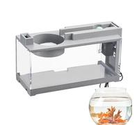 Min-i Fish Tank, 12.4x5x6.5 Inches Aquarium Starter Kits, Small Desktop Fish Tank,Quiet Small Aquarium,Decorative Quiet Fish Tank Small Aquarium, Water Pump, For Bettas, Parrot Fish, Shrimp, Goldfishs