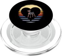 Min Pin Vintage Heart Funny Miniature Pinscher Owner Dog PopSockets PopGrip for MagSafe