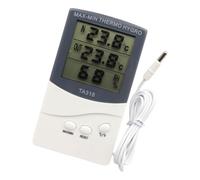 Min Temperature Humidity Gauge for Indoor Outdoor Use, Probe LCD Climate Display with Reset Control for Home, Balcony, and Desk Areas Room Humidity Gauge Outdoor Probe Lcd Temp Display Min Reading