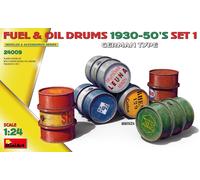 MiniArt 1/24 Fuel & Oil Drums 1930-50's Set1 (German) - 24009