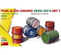 MIN24009 - Miniart 1:24 - Fuel & Oil Drums 1930-50's Set1 (German)