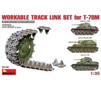 MiniArt Workable Track Link Set – 1:35 Scale for T-70M Light Tank – Plastic Model Kit (Green)