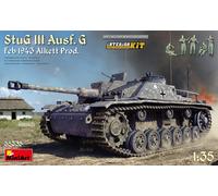 Miniart MIN35335 1:35-StuG III Ausf G Feb 1943 Alkett Prod, Int Kit Scale Model, Unpainted