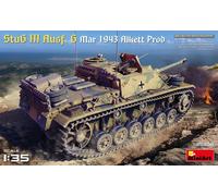 Miniart MIN35336 1:35-StuG III Ausf G Mar 1943 Alkett Prod Scale Model kit, Molded Color