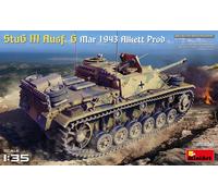 MiniArt Scale Model Kit StuG III Ausf G (Mar 1943 Alkett Prod) 1:35 Molded Color MIN35336