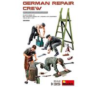 MiniArt 35358 1:35 Figure, German Mechanic's Squad (4), Faithful Replica, Model Building, Plastic Kit, Crafts, Hobby, Gluing, Model Kit, Assembly, Unpainted