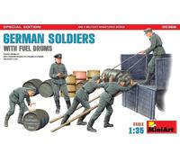 Miniart 1:35 -German Soldiers w/Fuel Drums Spec Edition, Molded Color