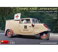 Miniart MIN35382 1:35-Tempo A400 Lieferwagen 3-Wheel Van Scale Model kit, Unpainted