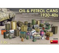 Miniart MIN35595 Oil & Petrol Cans 1930-40s Plastic Model kit, Various, grey