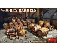 Miniart MIN35632 1:35-Wooden Barrels, Geformte Farbe
