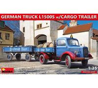 Miniart MIN38023 1/35 Scale German Truck L1500S with Cargo Trailer Plastic Model kit, Various