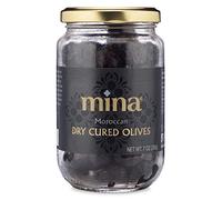 Mina Dry Hardened Black Beldi Olives, Hand Picked and Naturally Cured in Morocco - Gluten Free, Low Carb, Vegan - Great Keto Snacks to Go 200ml