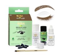 Mina ibrow & Lash| Long Lasting Natural Spot coloring and Hair Tinting Powder, Water and Smudge Proof | No Ammonia, No Lead with Up to 10 Applications (Light Brown)