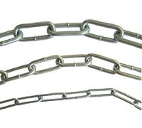 Mina-Industries Galvanised Steel Chain DIN763 - 2 mm, 3.5 mm or 4.5 mm Steel Diameter - 0.5 m to 25 m Metre Sold by the Metre - Silver
