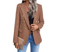 Mina Self 2025 Women's Spring Tweed Blazer Jacket Plaid Fully-Lined Fashion Business Casual Lapel Elegant Coat with Pockets, 3-tweed/Chocolate, L
