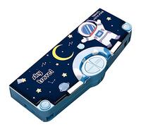 Minache Multifunction Pencil Case, Pencil Box with 2 Compartments for Students - Cartoon Pattern Stationery Set with Pop Out Scissors and Pencil Sharpener