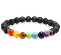 MINACHI 7 Chakra Beaded Bracelet, 8mm Natural Stone Healing Beads, Aromatherapy Essential Oil Diffuser Bracelet, Unisex, Modern, Round