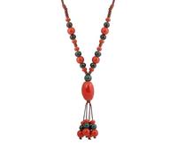MINACHI Bohemian Colorful Ceramic Bead Chunky Center Pendant Y Necklace, Hippie Boho Summer Fashion Jewelry Gift for Women, Ceramic, No Gemstone