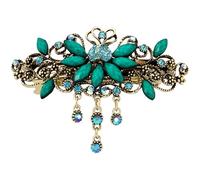 MINACHI Bohemian Retro Style Turquoise Tassel Flower Hair Clip, Half-tied Headdress, Hair Accessories for Women