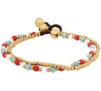 MINACHI Bohemian Style Anklet with Jingling Bell and Hand-woven Rope, Turquoise and Brass Chain Foot Bracelet, Summer Beach Ankle Bracelet for Women, Medium, Zinc, no gemstone