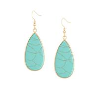 MINACHI Gemstone Teardrop Waterdrop Dangle Drop Earrings, Vintage Boho Jewelry Gift for Women, Zinc, created turquoise