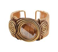 MINACHI Sparkling Crystal Rhinestone Bangle, Wide Wire Wrapped Statement Cuff, Boho Jewelry For Women, M, Alloy Steel, no gemstone