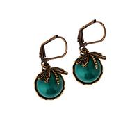 MINACHI Vintage Half Spherical Green Created Emerald Crystal Gemstone Dragonfly Earrings Statement Jewelry Gift for Women