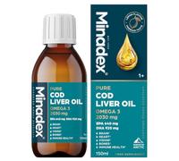 Minadex® 100% Pure Cod Liver Oil | Premium Arctic Formula | Family Formula | 150ml, Lemon Flavour