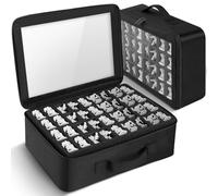 Minahao Miniature Storage Case Compatible with D&D and 40K Minature.Toys Display Bag with 3 Layers of Foam with Pre-Cut Grooves.Holds 108 Mini Figures(Case Only) (Black, 108 Slot)