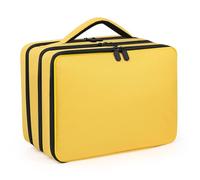 Minahao Toy Car Storage Bag Compatible with 1:64 Scale Hotwheels Mini Car & Monster Truck Series-Holds Up to 96 Mini Toy Cars and 9 Monster Trucks (Yellow)