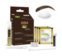 MinaiBrow Dark Brown Brow Tinting Kit | Natural Spot Coloring Powder with Nourishing Oil Water & Smudge Proof Instant Gray Coverage