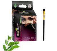 MinaiBrow Medium Brown Hair Dye - Eyebrow Tinting Powder Spot Coloring Kit with Brush - Water & Smudge Proof Hair Colour, No Ammonia and Lead for All Hair Types (Up to 30 Applications)