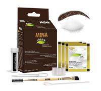 MinaiBrow Tint Kit Dark Brown | Natural Spot Coloring Brow Tinting Powder with Duo Angled Brush | Water & Smudge Proof Tint Instant Brow Dye Kit 100