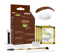 MinaiBrow Tint Kit Medium Brown | Natural Spot Coloring Brow Tinting Powder with Duo Angled Brush |Water & Smudge Proof Tint Instant Brow Dye Kit 10