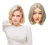 Minaky Silicone Clare Head Mask Face Mask Realistic Soft Silicone Female Mask for Crossdresser Transgender Halloween Cosplay Carnival Drag Queen,Asian Yellow