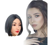 Minaky Silicone Head Mask Alice Face Mask Realistic Soft Silicone Female Mask for Crossdresser Transgender Halloween Cosplay Carnival Drag Queen (Yellow)