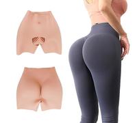 Minaky Silicone Pants Crossdresser Silicone Hips and Thighs Enhancer Hollow Crotch for Transvestite Drag Queen Transgender,Ivory White