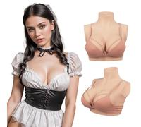 Minaky Ultra-Thin & Lightweight Silicone Breast Forms - Realistic Fake Boob Stretchable Comfortable - Small Size for Crossdressers Drag Queen Mastectomy Cosplay