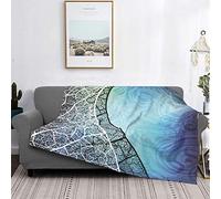 Minalo Throw Blanket Lightweight Ultra-Soft Fleece Warm, Blue and Curve from GraphicRiver, Microfibre All Season Living Room/Bedroom/Sofa Couch Bed Flannel Quilt, 80 x 60 cm