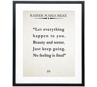 Minamalist Decor of Rainer Maria Rilke Quote & Inspirational Wall Art for Home Office Wall Decor/Quote Bedroom Wall Decor Reminder, Best Gifts for Friends & Home Wall (8 x 10, Ivory)