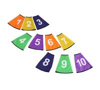 MINAOLULUS 1-10 Number Sign Barrel Covers Polyester Sleeves Set, Colorful Sports Logo Cone Protectors for Outdoor Training and ’ Room Décor