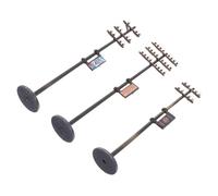 MINAOLULUS 1/87 Scale Plastic Telegraph Pole Model LED Light, Micro Landscape Decoration for Model Train Sand Table Scenes, DIY Miniature Railway Scenery Accessory Set