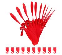 MINAOLULUS 10 Sets Model Airplane Propeller Kit 13cm Red with 1 Blade and 1 Tail Hook Stem Airplane Accessories for Student Science DIY Projects and Model Aircraft Building