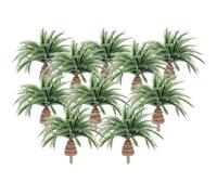 MINAOLULUS 10pcs Artificial Tree Models Mini Palm Tree Models 3d Palm Shape Plastic Lifelike Design for Micro Landscape Decoration